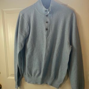 Brooks Brothers Blue Quarter Button Down Sweater